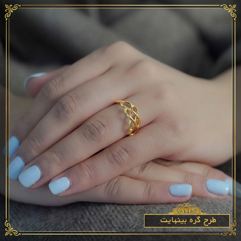 انگشتر طلا 18 عیار زنانه طلای معتمدی مدل بینهایت دوبل - 6
