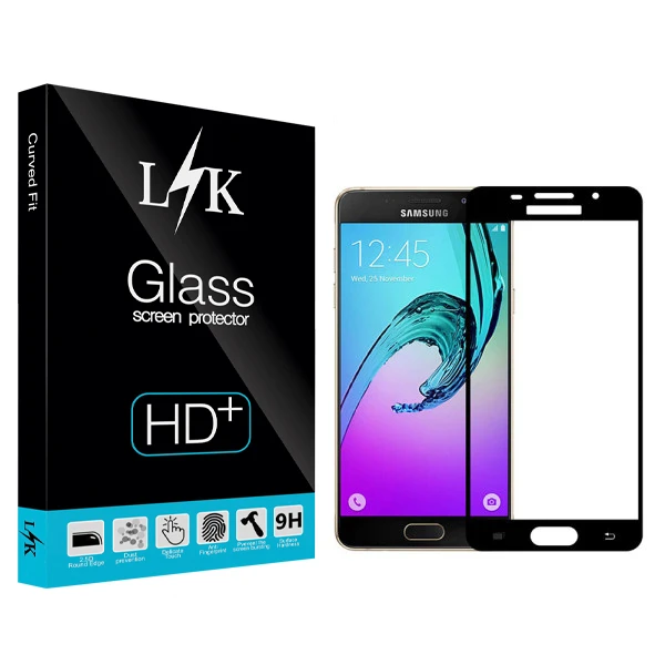 محافظ صفحه نمایش شیشه ای ال کی مدل +HD مناسب برای گوشی موبایل سامسونگ galaxy A710