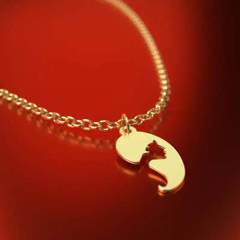 گردنبند طلا 18 عیار زنانه مدوپد مدل دختر با موهای بلند کد RNA10233