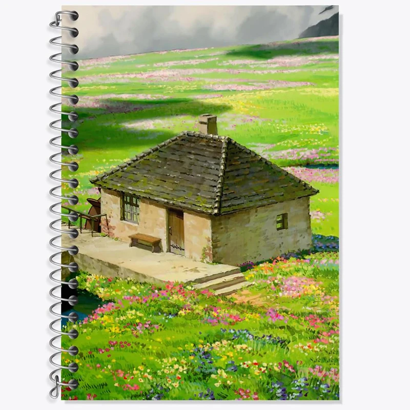 دفتر زبان 50 برگ خندالو مدل سه خط طرح خانه سوفی انیمه قلعه متحرک هاول کد 12894