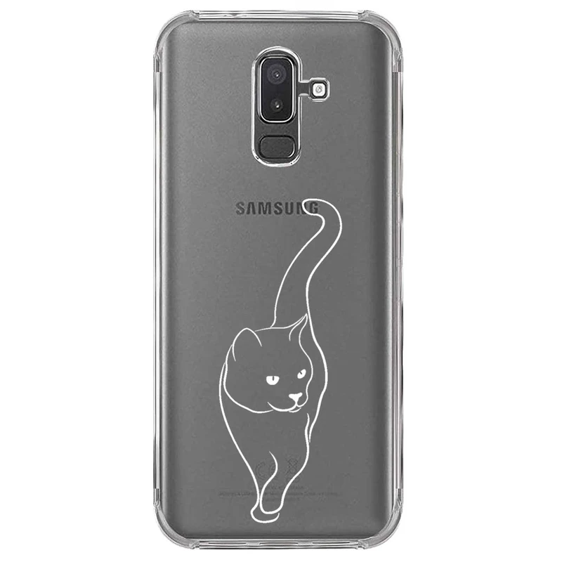 کاور مگافون طرح گربه مدل C60-W مناسب برای گوشی موبایل سامسونگ Galaxy A6 Plus