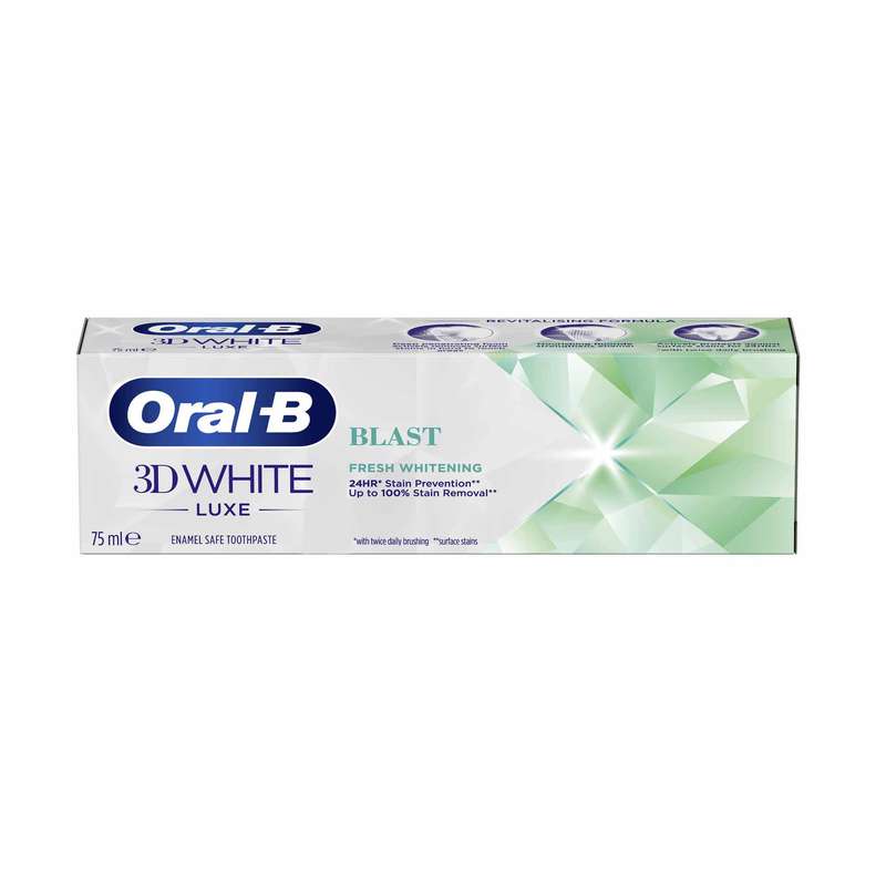 خمیر دندان اورال-بی مدل 3D White Luxe Blast حجم 75 میلی لیتر خمیر دندان اورال-بی مدل 3D White Luxe Blast حجم 75 میلی لیتر