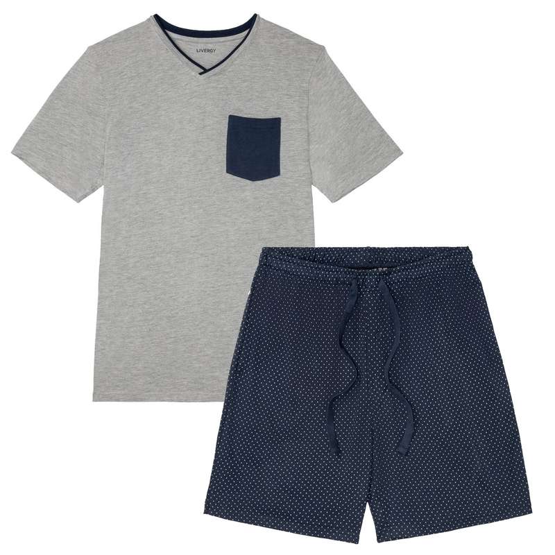 ست تی شرت و شلوارک مردانه لیورجی مدل رویا ZarLUX2022 رنگ طوسی