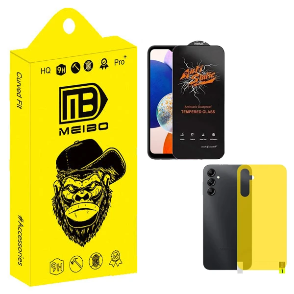 محافظ صفحه نمایش میبو مدل Antistatic Glavers مناسب برای گوشی موبایل سامسونگ Galaxy A14 به همراه محافظ پشت گوشی 