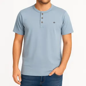 پولوشرت آستین کوتاه یقه گرد مردانه مدل سه دکمه