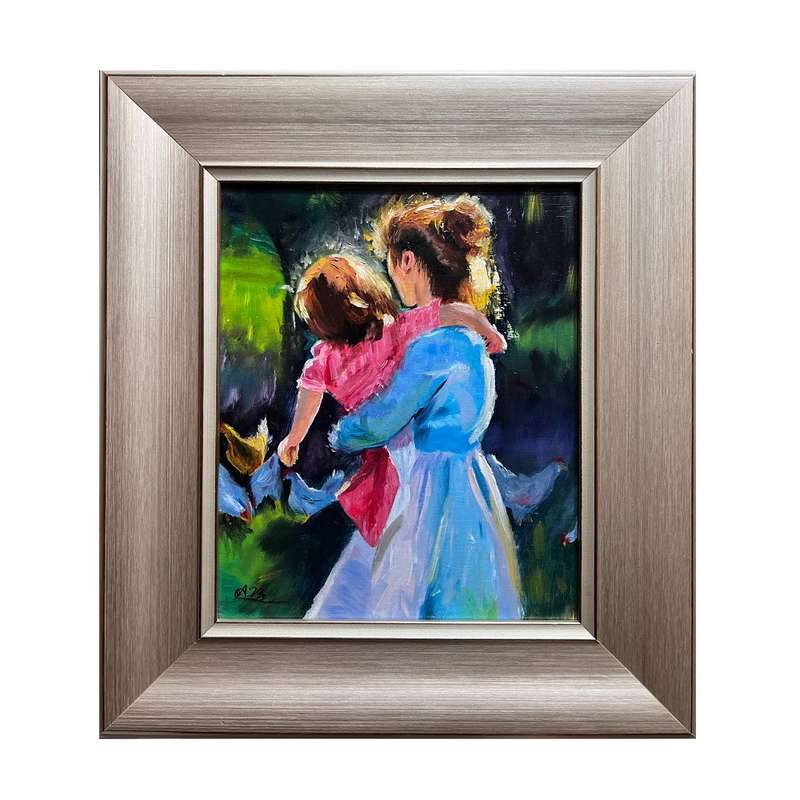 تابلو نقاشی رنگ روغن طرح مادرانه کد VLZ103