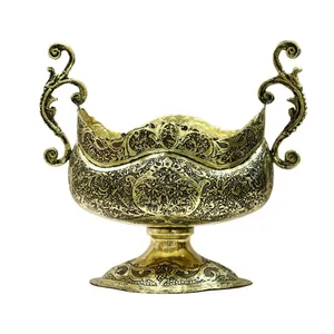 کشکول برنجی طرح گل مرغ