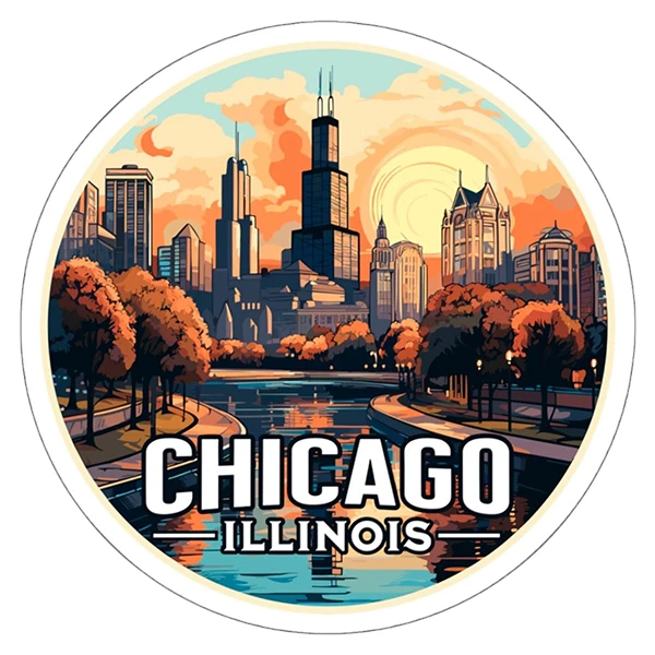 استیکر پارچه و لباس پاد آفرین طرح شیکاگو کد 3077