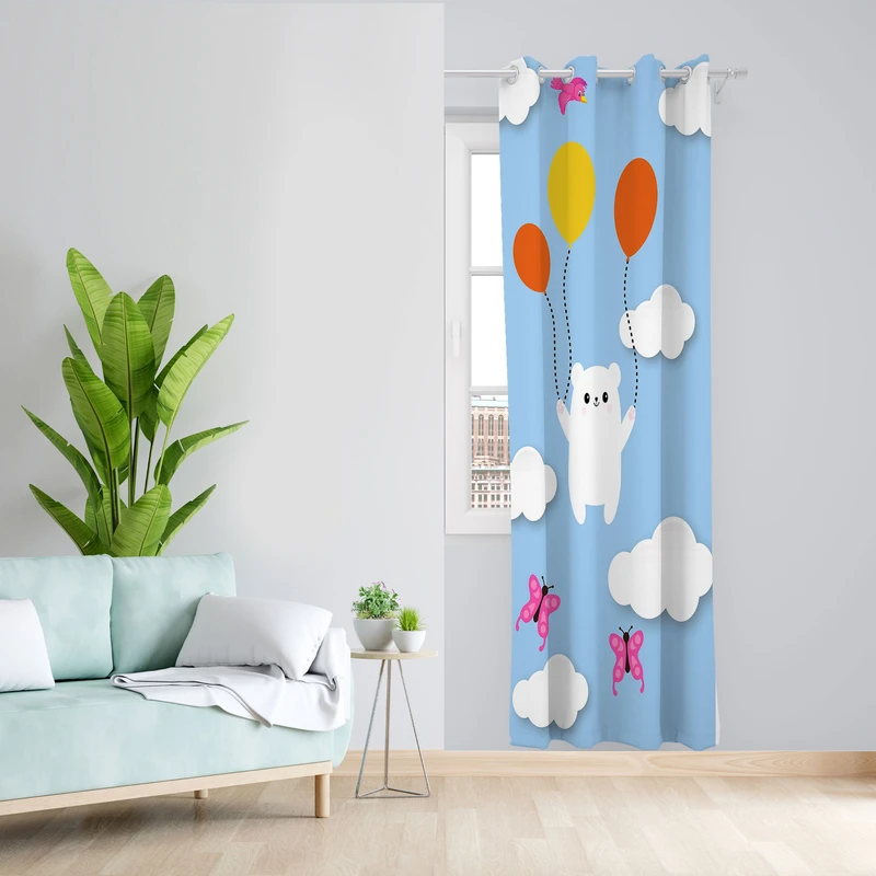 پرده مدل کودک مخمل پانچی کد 1262سایز 200x140 سانتی متر