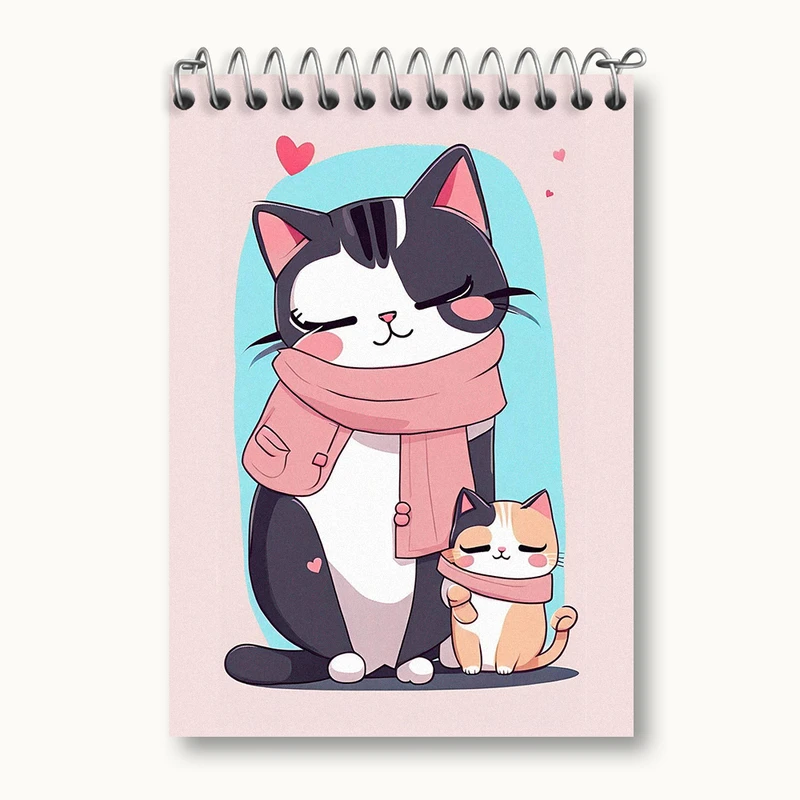 دفتر یادداشت 50 برگ خندالو طرح گربه کیوت کد N1932
