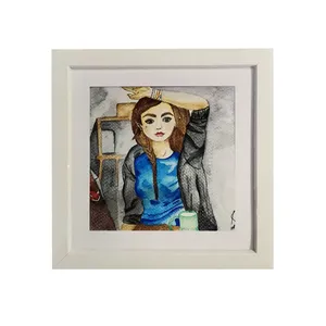 تابلو نقاشی آبرنگ طرح دختر 2