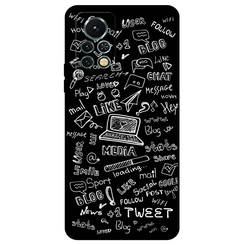 کاور مگافون طرح رسانه های اجتماعی مدل 1898 مناسب برای گوشی موبایل اینفینیکس Note 11s / 11 Pro