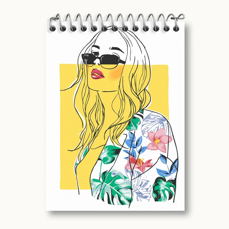 دفتر یادداشت 50 برگ خندالو مدل دختر قوی Girl Power کد 28951