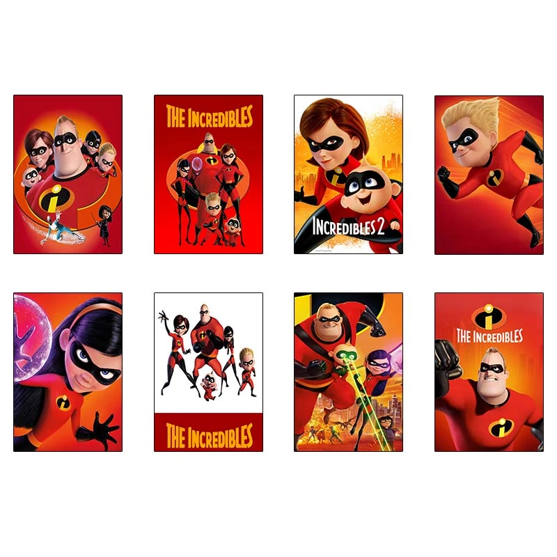پوستر کارنيکا طرح شگفت‌انگیزان The Incredibles کد 70872 مجموعه 8 عددی