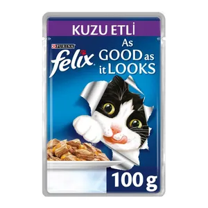 پوچ گربه فلیکس مدل Lamb وزن 100 گرم