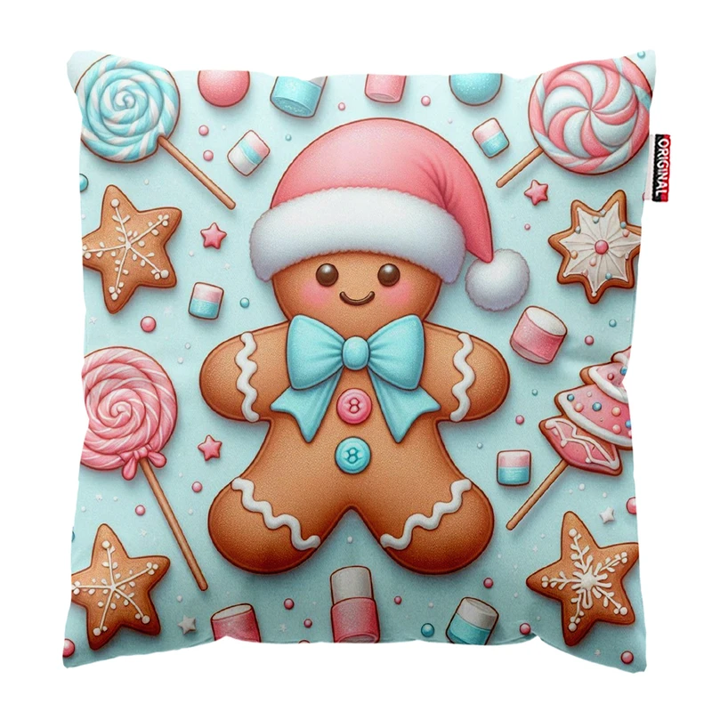 کوسن پاد آفرین مدل کریسمس طرح کوکی بیسکویتی کد PK402754 سایز 40*40 سانتی متر