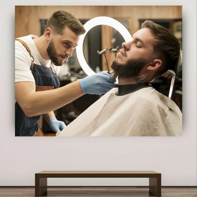  تابلو بوم طرح مخمل آرایشگاه مردانه مدل حرفه ایی کد GR728