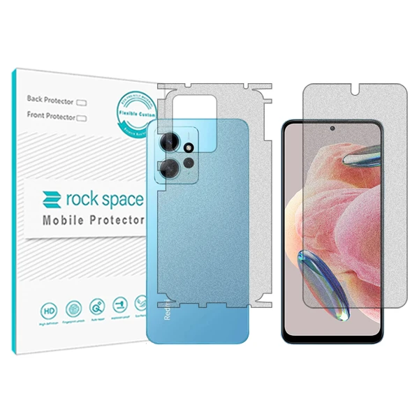 محافظ صفحه نمایش مات راک اسپیس مدل HyMTT مناسب برای گوشی موبایل شیائومی Redmi Note12 4G  به همراه محافظ پشت