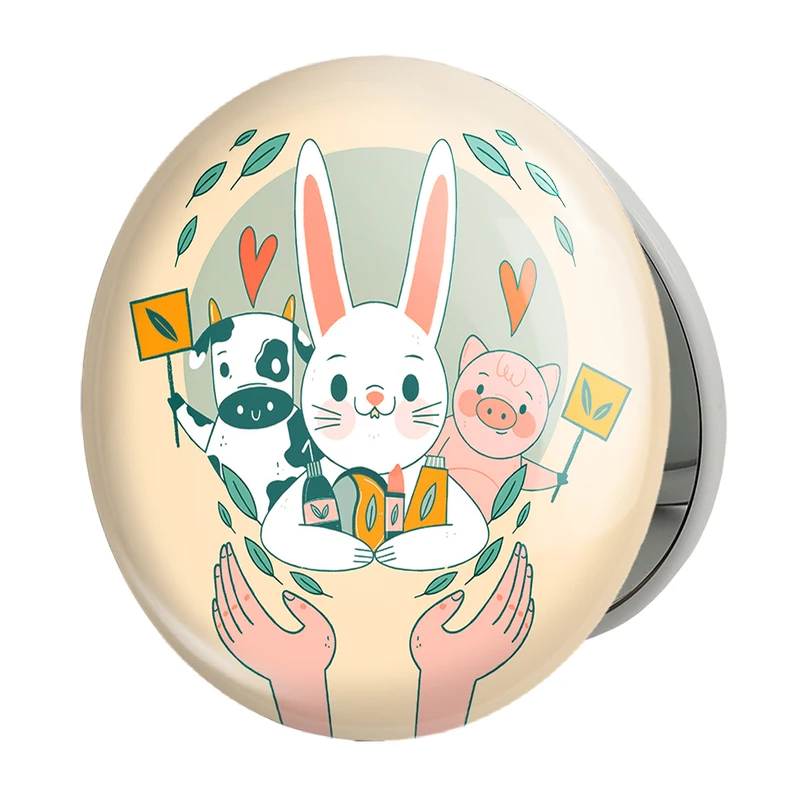 آینه جیبی خندالو طرح حمایت از حیوانات مدل تاشو کد 27354 