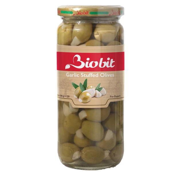 زیتون پاستوریزه با مغز سیر بایوبیت- 500 گرم