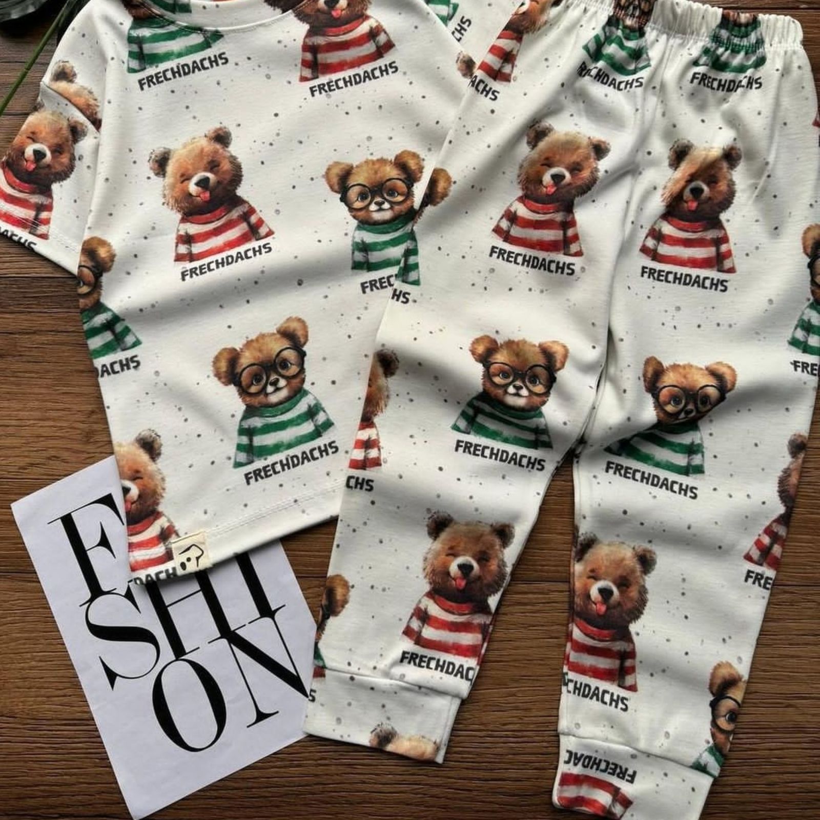 ست تی شرت و شلوار بچگانه مدل خرس عروسکی کد 422 -  - 5