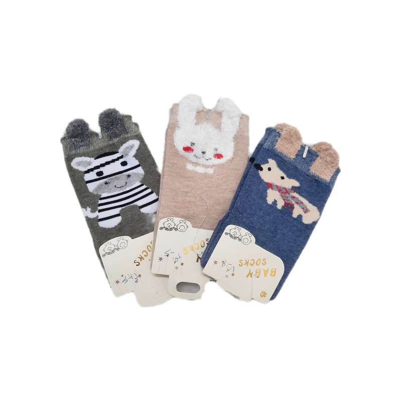 جوراب دخترانه مدل حیوانات مجموعه 3 عددی