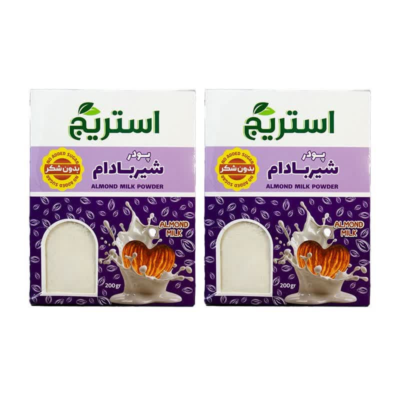 شیربادام ساده بدون شکر استریج - 200 گرم مجموعه 2 عددی