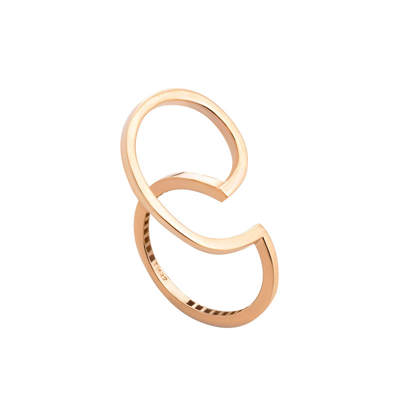 انگشتر طلا 18 عیار زنانه گالری شیدا مجد مدل مارپیچ سایز 55