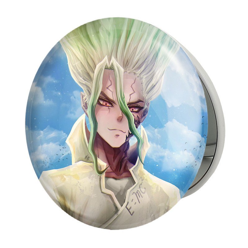 آینه جیبی خندالو طرح سنکو انیمه دکتر استون Dr. Stone مدل تاشو کد 27495