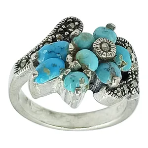 انگشتر نقره زنانه سلین کالا مدل فیروزه نیشابور ce-As327