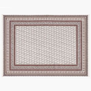رومیزی قلمکار زابلیان مدل ممتاز طرح هزار بته کد 280p220FullPaisley-White-XXXL