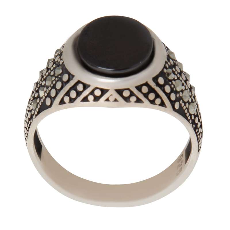 انگشتر نقره مردانه مدل سنگ عقیق کد AM_2272