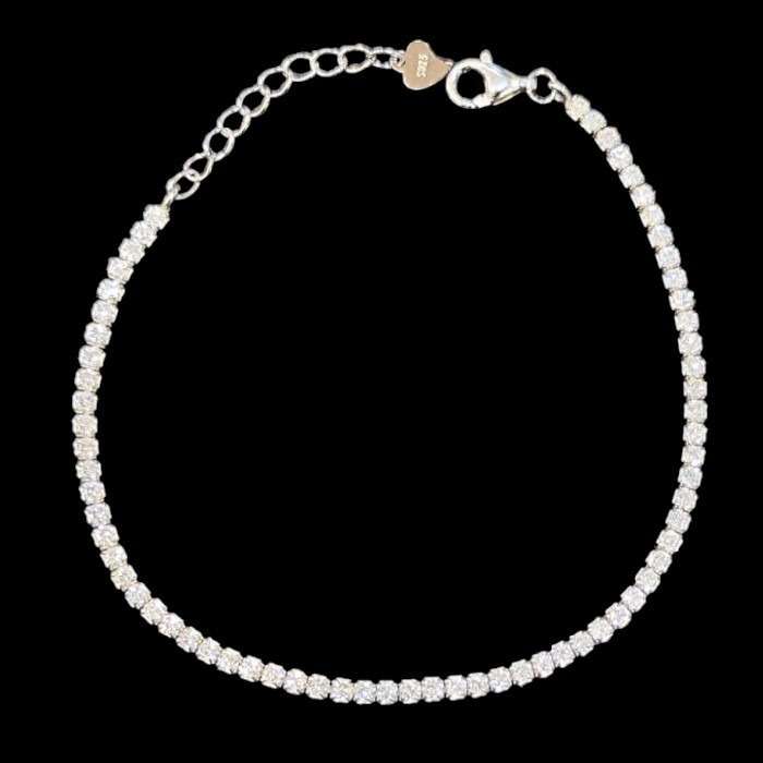 دستبند تنیسی نقره زنانه مدل  سنگ برلیان کد 1400