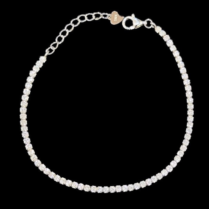 دستبند تنیسی نقره زنانه مدل  سنگ برلیان کد 1400