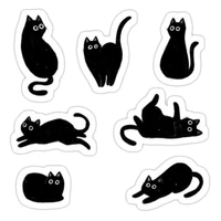 استیکر لپ تاپ طرح گربه سیاه مجموعه 7 عددی 