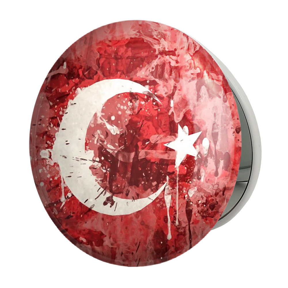 آینه جیبی خندالو طرح پرچم ترکیه مدل تاشو کد 20612 