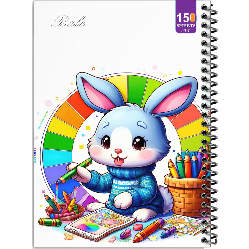 دفتر نقاشی 150 برگ انتشارات بله مدل رحلی طرح فانتزی خرگوش نقاش کد A4-P120