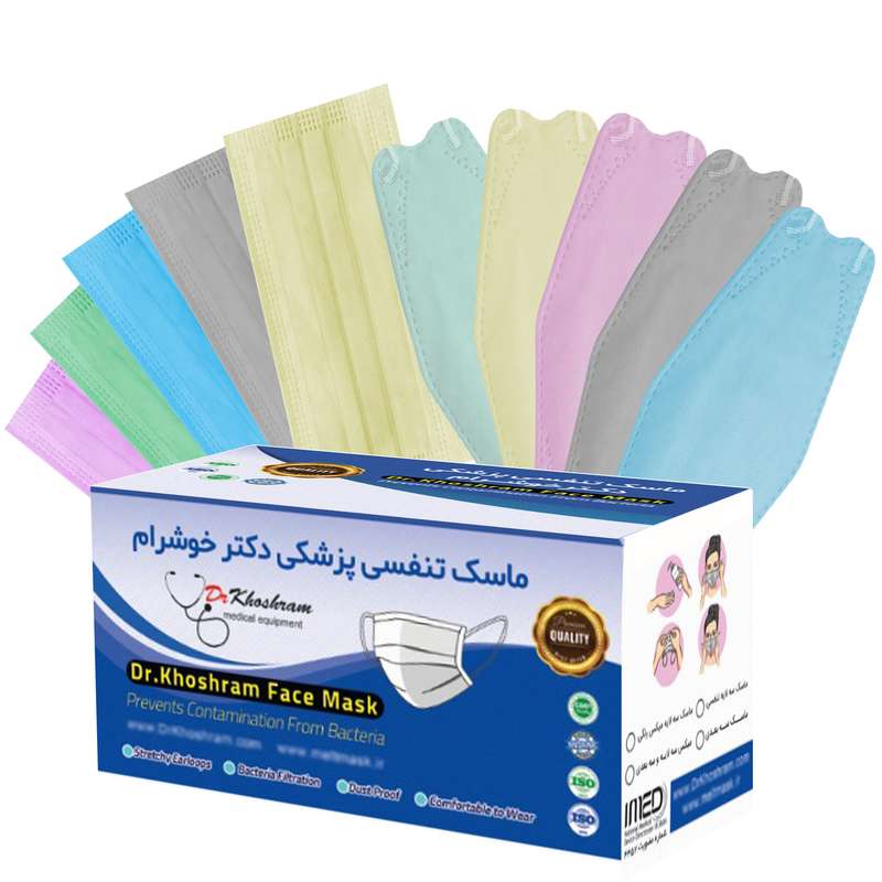ماسک تنفسی دکترخوشرام مدل میکس پرستاری و سه بعدی بسته 30 عددی