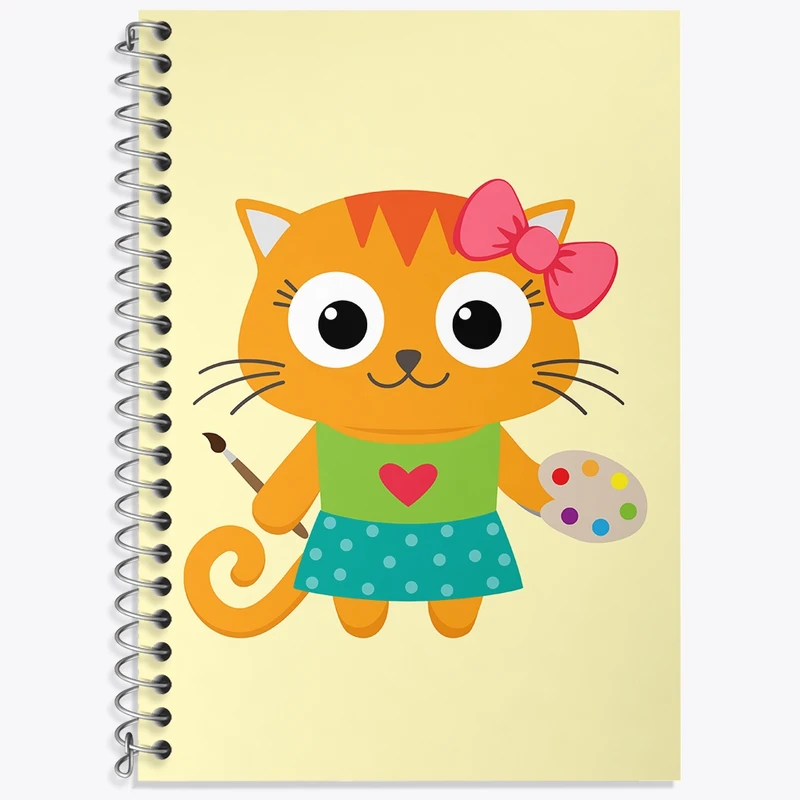 دفتر لغت 50 برگ خندالو طرح گربه نقاش کد N1052