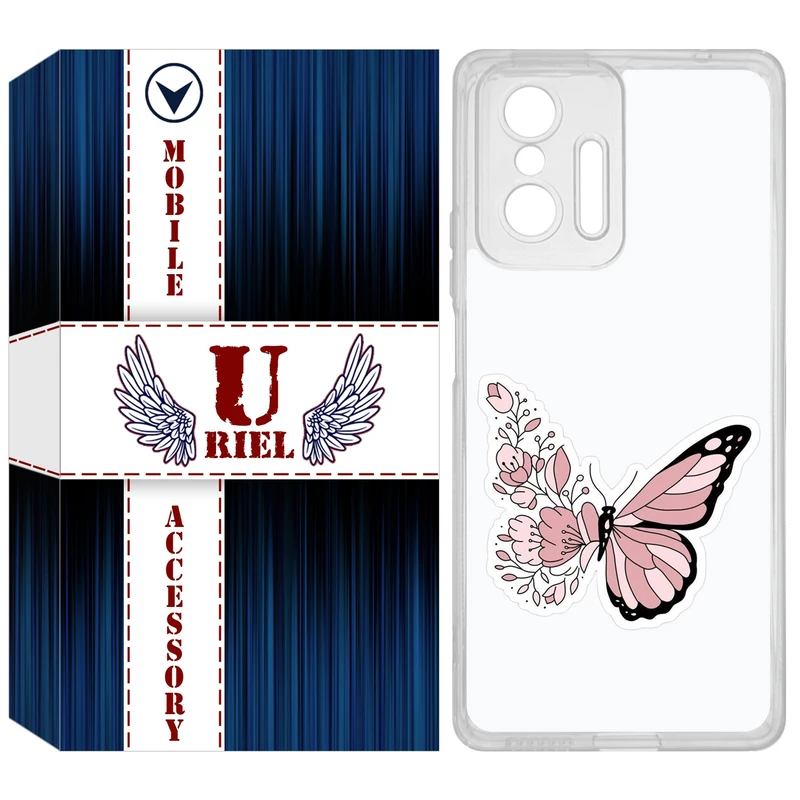 کاور یوریل مدل Clear کد 98 طرح پروانه مناسب برای گوشی موبایل شیائومی 11T / 11T Pro