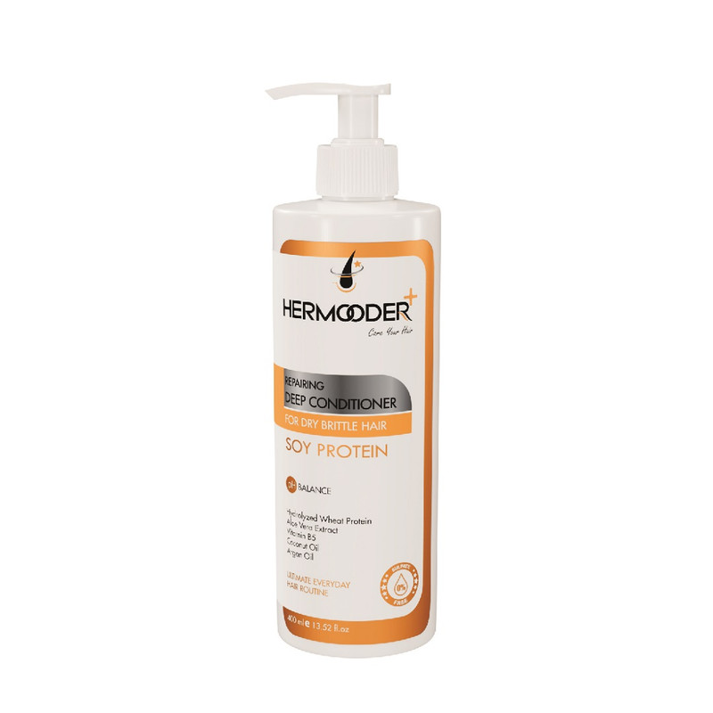 نرم کننده مو هرمودر مدل soy protein حجم 400 میلی لیتر