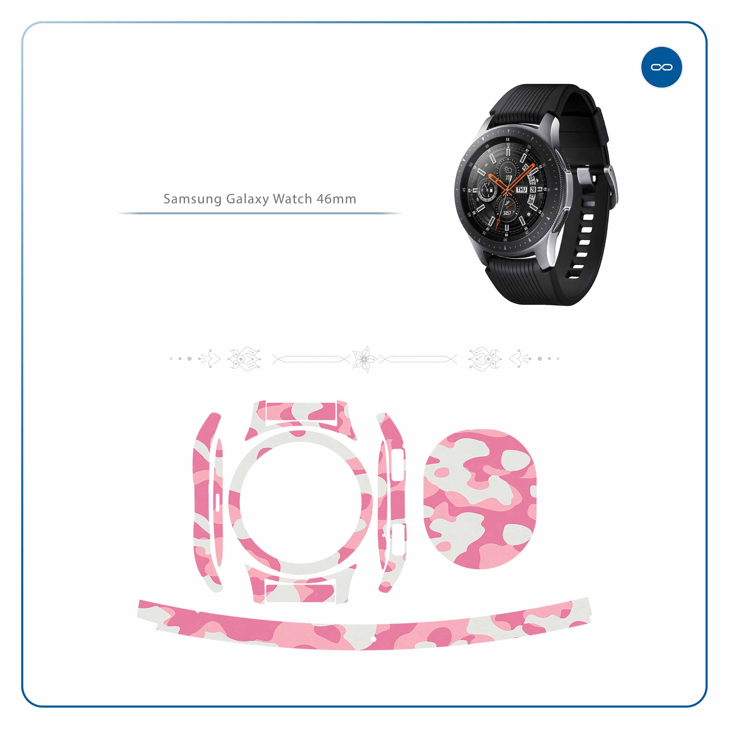 برچسب ماهوت طرح Army-Pink مناسب برای ساعت هوشمند سامسونگ Galaxy Watch 46mm