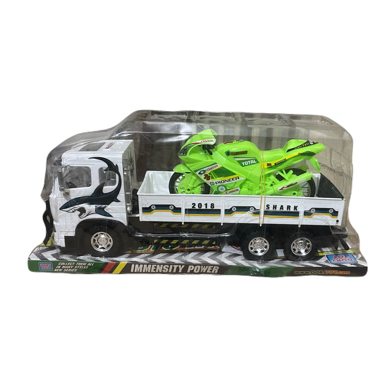 ماشین بازی مدل کامیون حمل موتور مجموعه 2 عددی