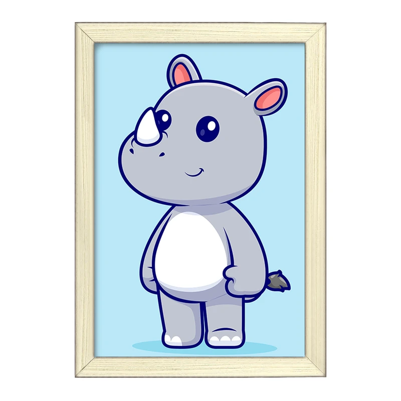 تابلو خندالو طرح حیوانات بامزه کرگدن کد 29705