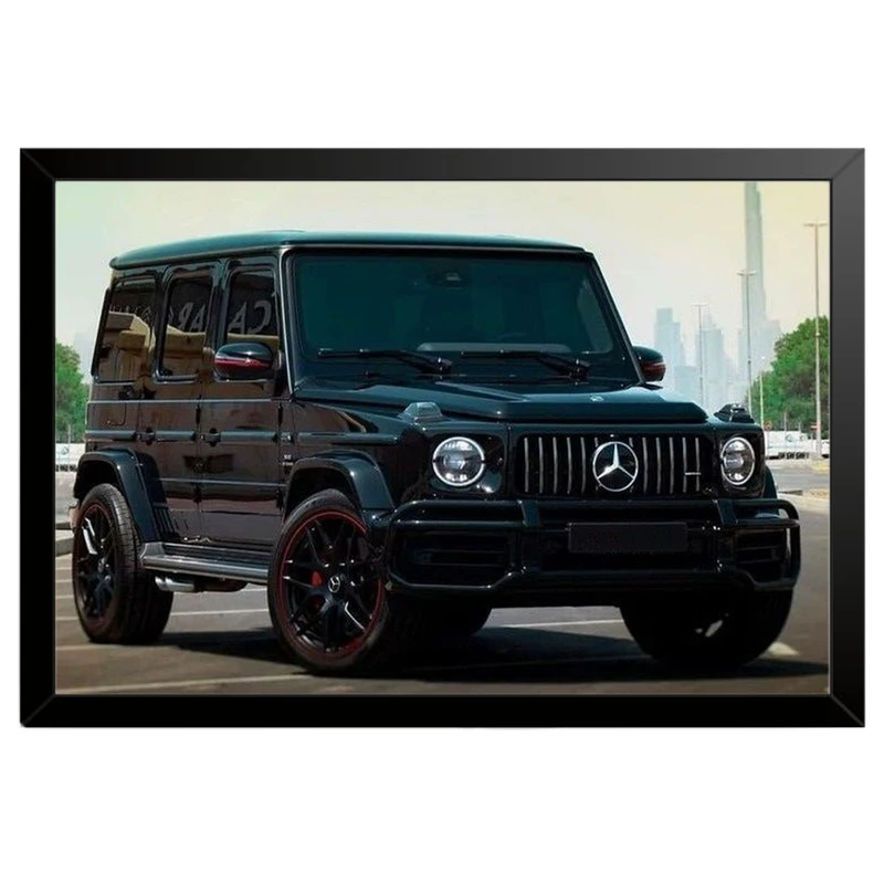 تابلو بکلیت طرح ماشین و خودرو مرسدس بنز Mercedes-Benz G-Class G63 AMG مدل B-po1939 فریم مشکی