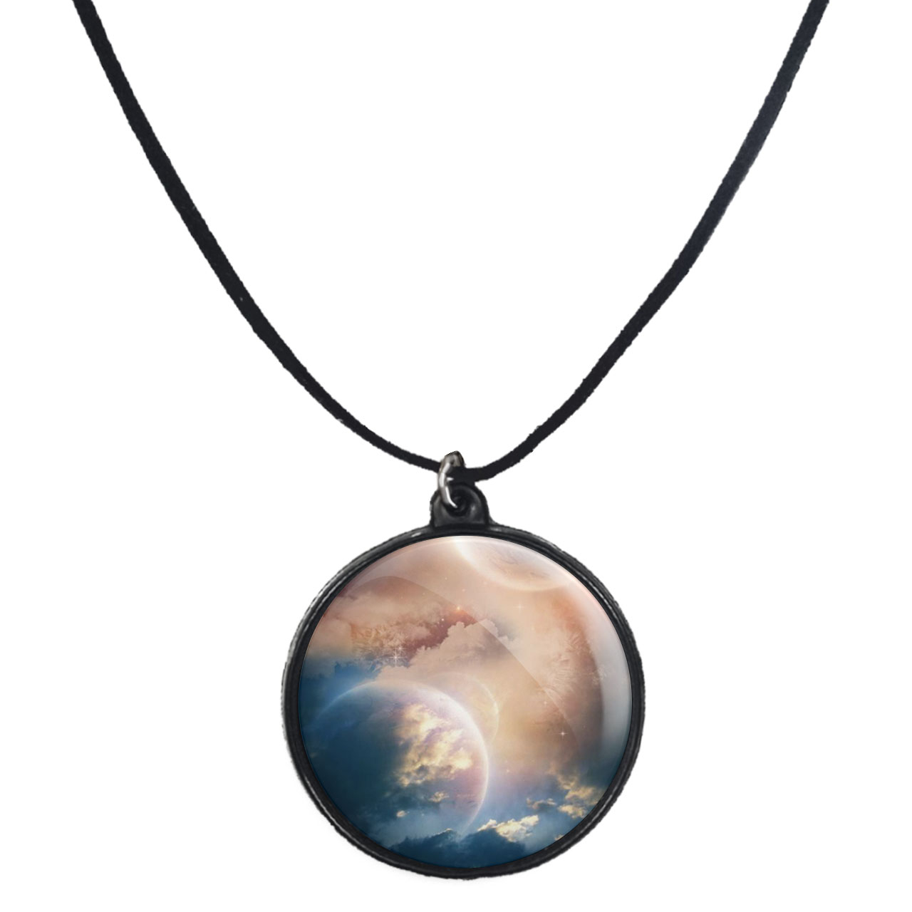 گردنبند پرمانه طرح زمین کد pmb.23495مدل دو طرفه