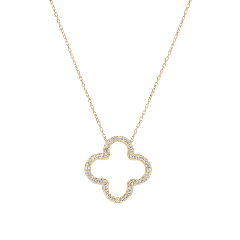 گردنبند طلا 18 عیار زنانه با طرح حلقهای (فلامینگو) کیا گالری مدل ونکلیف اتمی کد Nmoh096