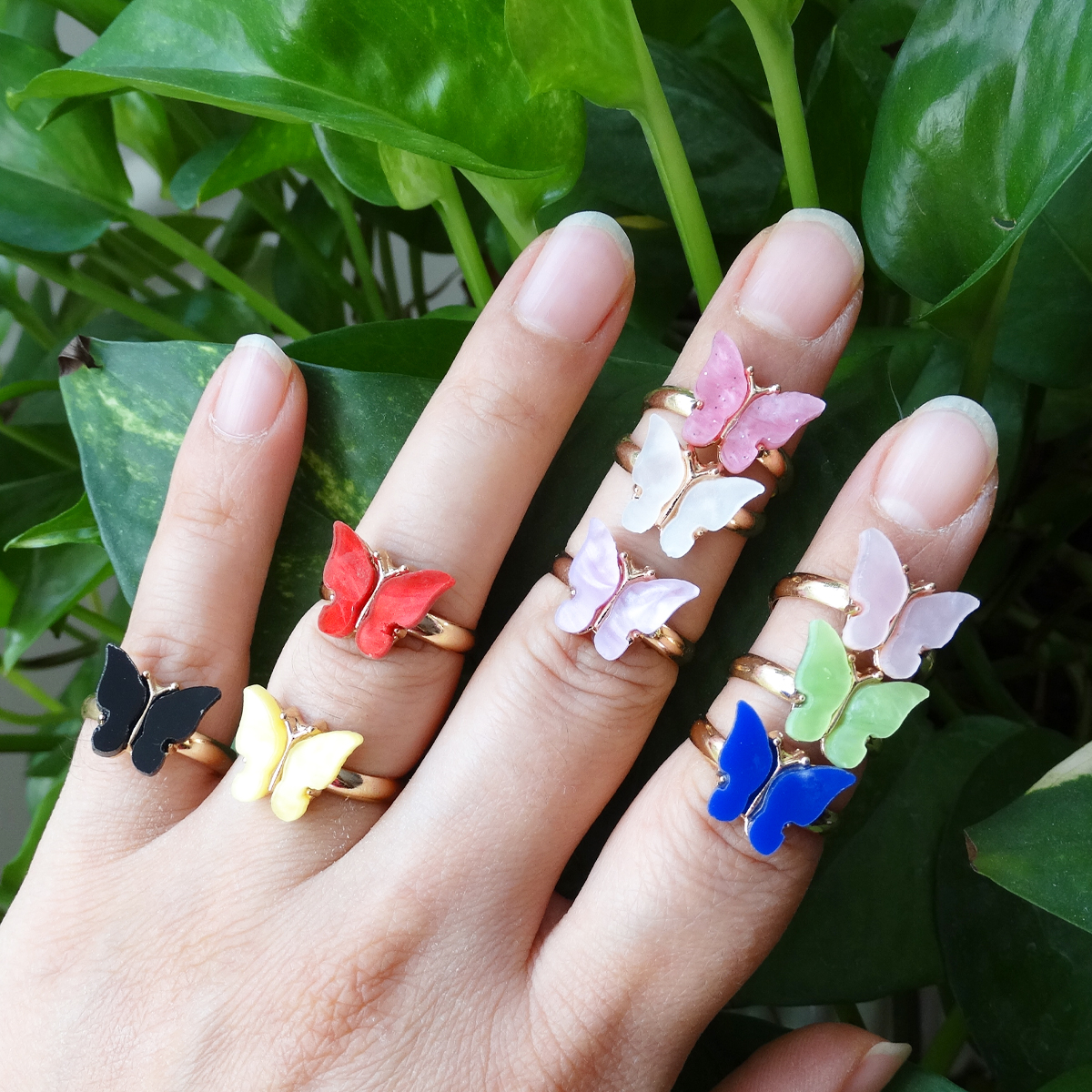 انگشتر دخترانه مدل پروانه عاشق کد 11