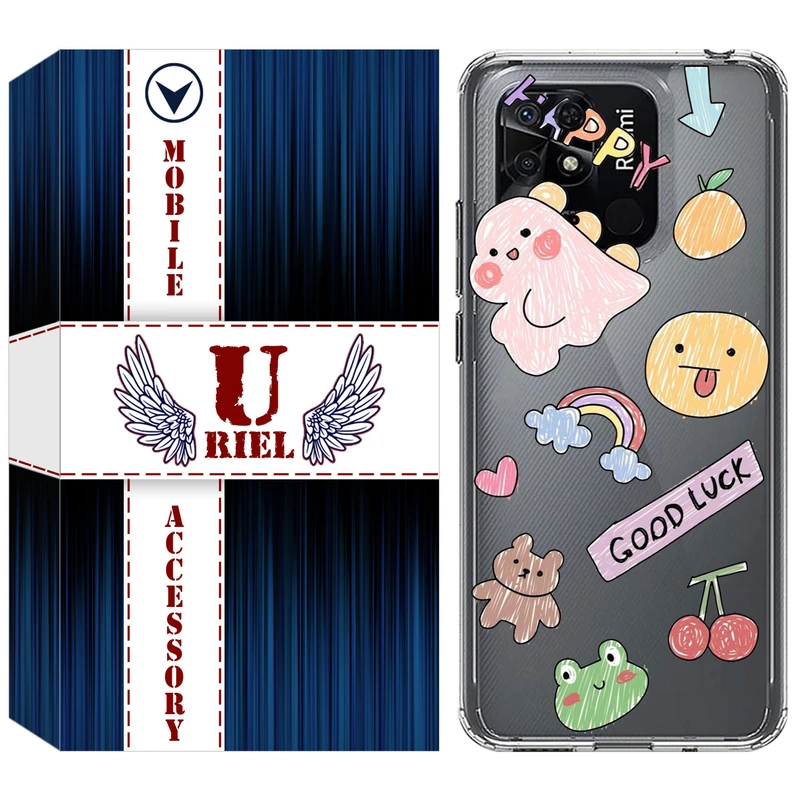کاور یوریل مدل Clear کد 10 طرح نقاشی مناسب برای گوشی موبایل شیائومی Redmi 10C