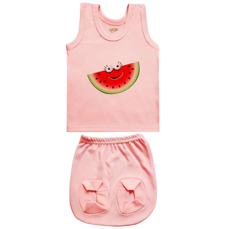 ست تاپ و شورت نوزادی کارانس طرح هندوانه مدل SSP-4004